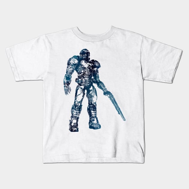 Doom Marine Kids T-Shirt by Naumovski